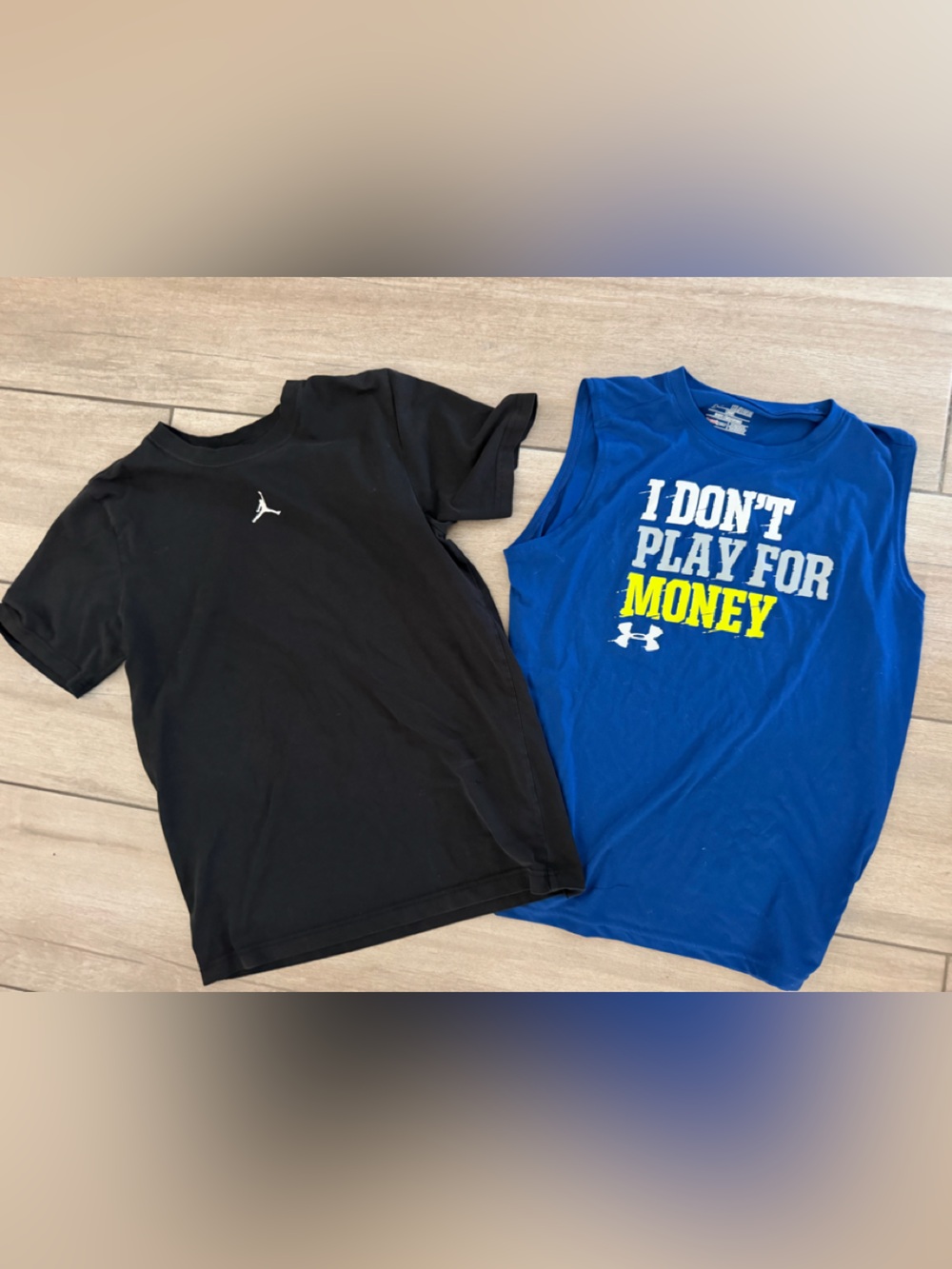 Lot bundle of 2 shirts- boys XL Jordan and Under armour